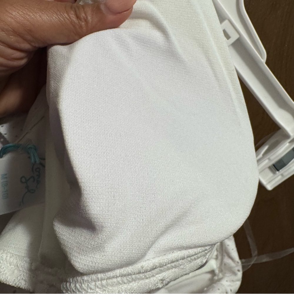 NWT Kona Sol White Eyelet one shoulder bikini too sz M women’s beach swimsuit - Picture 4 of 7